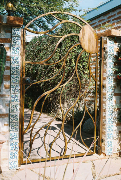 sunburst copper finish gate